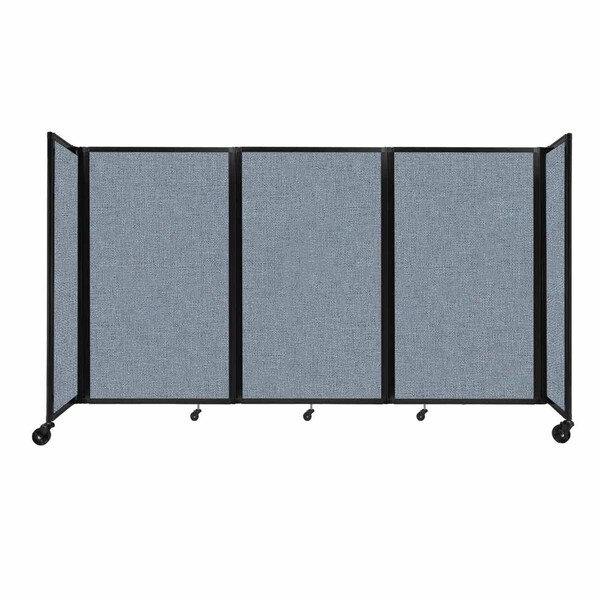 Versare Room Divider 360 Folding Portable Partition 8'6" x 5' Powder Blue Fabric 1160304 - main